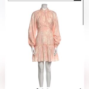 Long Sleeve Pink and White Dress